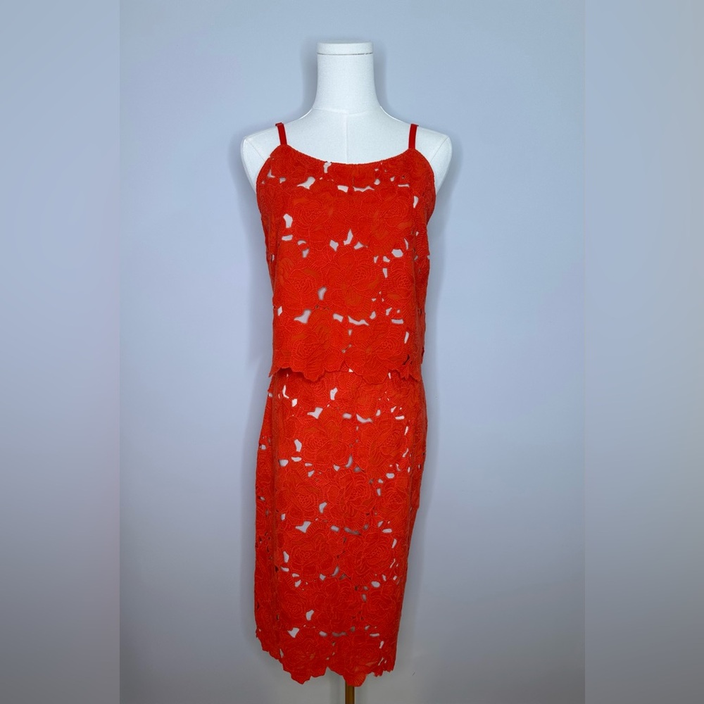 Alice + Olivia Red Lace Top and skirt. Size 6, gently used.